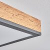 Salmi Plafoniera LED Marrone, Aspetto del legno, Nero, 1-Luce, Telecomando