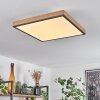 Salmi Plafoniera LED Marrone, Aspetto del legno, Nero, 1-Luce, Telecomando