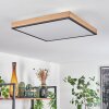 Salmi Plafoniera LED Marrone, Aspetto del legno, Nero, 1-Luce, Telecomando