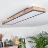 Salmi Plafoniera LED Marrone, Aspetto del legno, Nero, 1-Luce, Telecomando