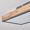 Salmi Plafoniera LED Marrone, Aspetto del legno, Nero, 1-Luce, Telecomando