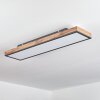 Salmi Plafoniera LED Marrone, Aspetto del legno, Nero, 1-Luce, Telecomando