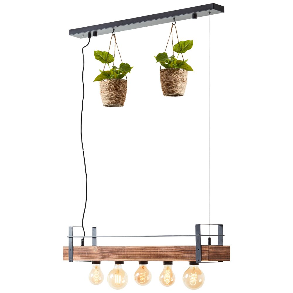 Brilliant-Leuchten Bankwood Lampada a Sospensione Nero, 5-Luci main product photo