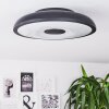 Vully Plafoniera LED Nero, 1-Luce, Telecomando, Cambia colore