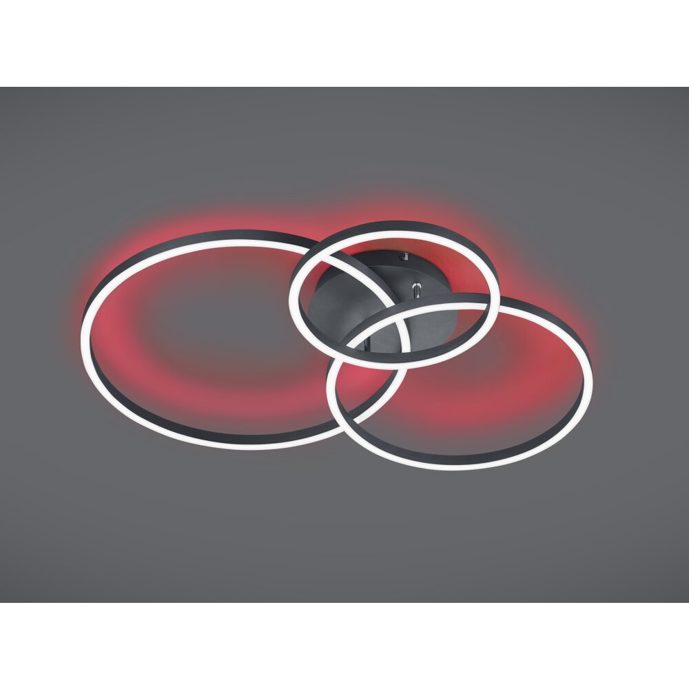 Trio-Leuchten Winona Plafoniera LED Nero, 2-Luci, Telecomando, Cambia colore main product photo