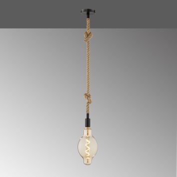 Fischer-Honsel Rope Lampada a Sospensione Nero, 1-Luce