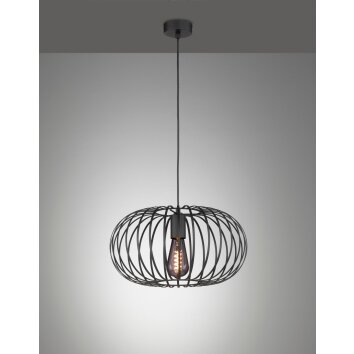 Fischer-Honsel Mocca Lampadario a sospensione Nero, 1-Luce