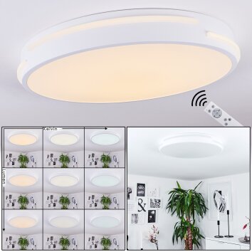 Seewen Plafoniera LED Bianco, 1-Luce, Telecomando