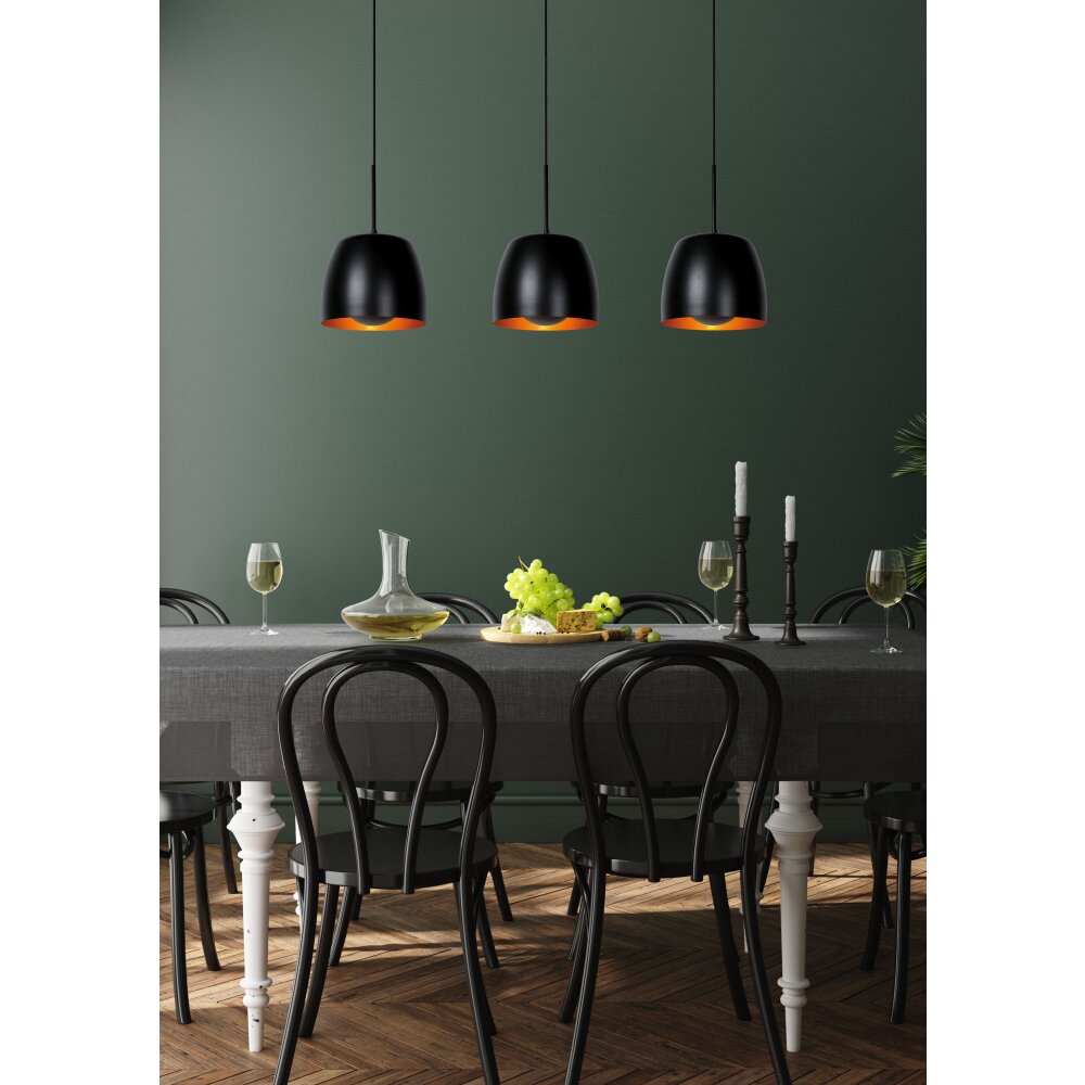 Lucide NOLAN Lampada a Sospensione Nero, 3-Luci main product photo