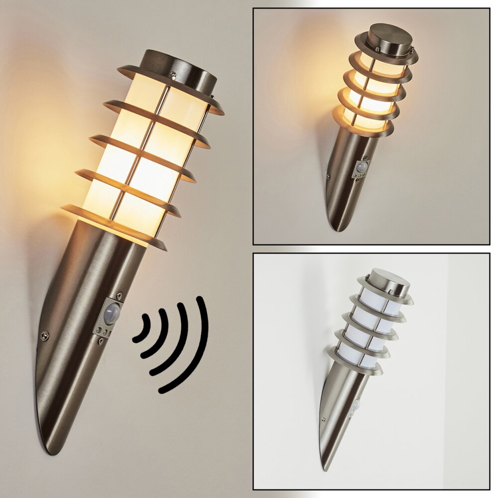 Tunes Applique da esterno Nichel opaco, 1-Luce, Sensori di movimento main product photo