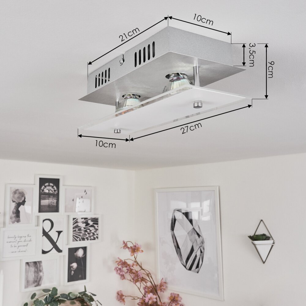 Liestal Plafoniera LED Nichel opaco, 2-Luci