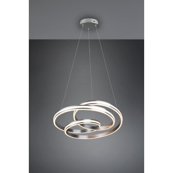 Trio-Leuchten Yara Lampada a Sospensione LED Nichel opaco, 1-Luce