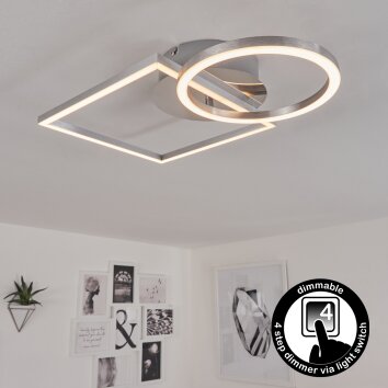 Buren Plafoniera LED Nichel opaco, 1-Luce