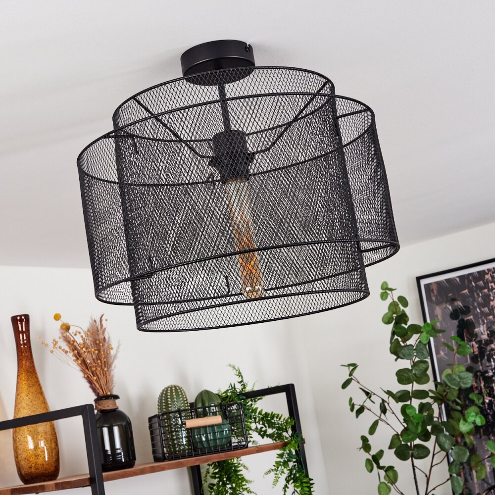 Amsoldingen Plafoniera Nero, 1-Luce
