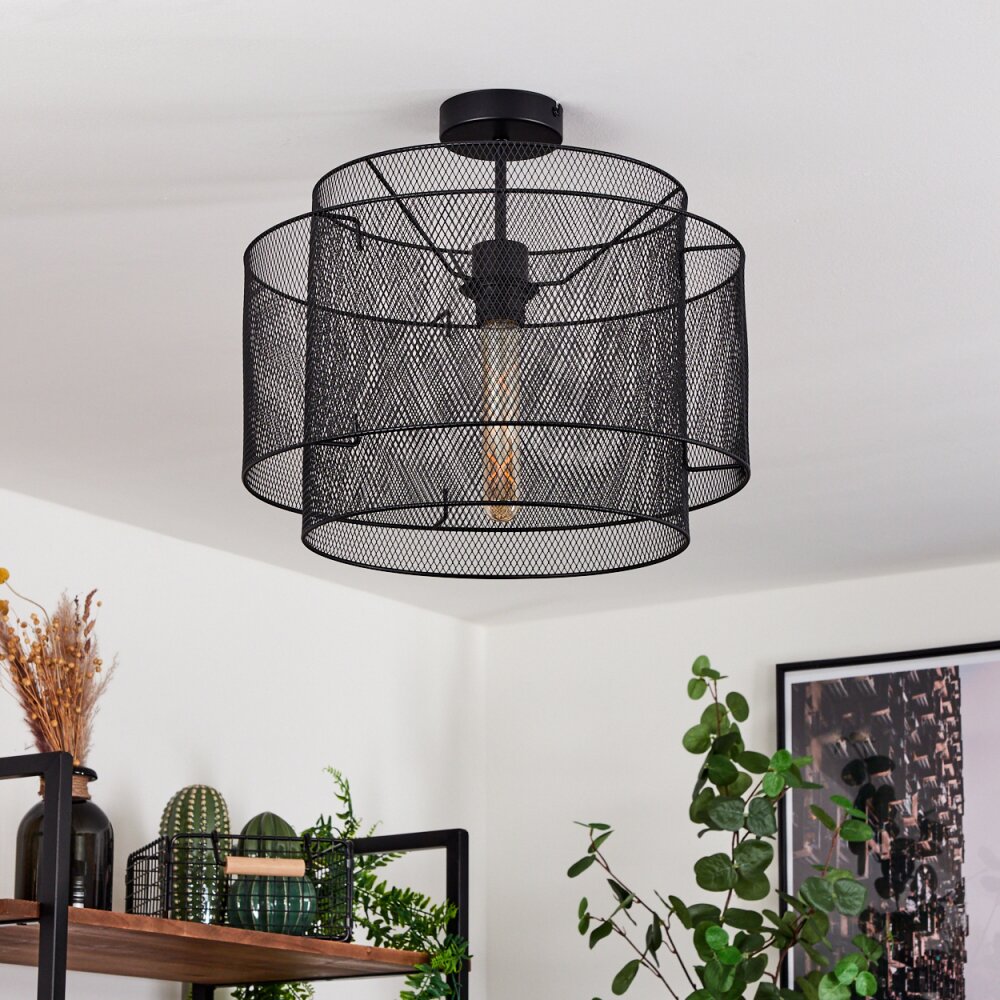 Amsoldingen Plafoniera Nero, 1-Luce