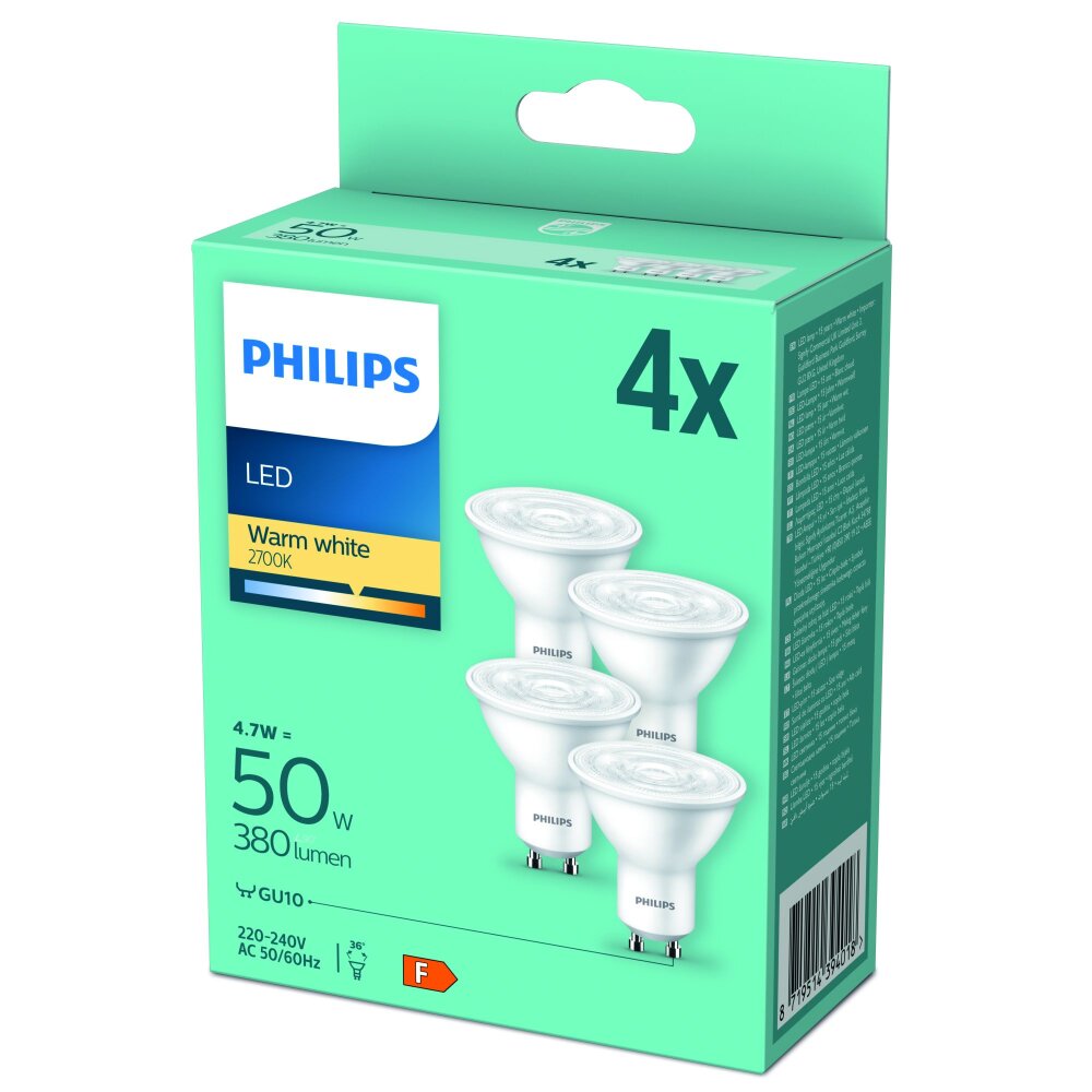 Philips LED GU10 4,7 Watt 2700 Kelvin 345 Lumen 8719514394018