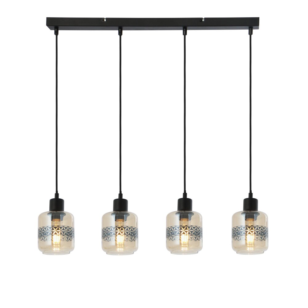 Globo LAZARUS Lampadario a sospensione Nero, 4-Luci main product photo