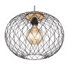 Globo LACKY Lampadario a sospensione Legno chiaro, Nero, 1-Luce