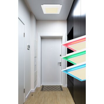 Globo MURPHY Plafoniera LED Bianco, 1-Luce, Telecomando, Cambia colore