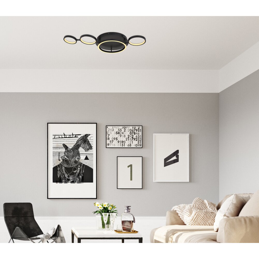 Globo ANTONIUS Plafoniera LED Nero, 1-Luce main product photo