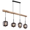 Globo BLACKY Lampadario a sospensione Legno scuro, Nero, 4-Luci