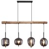 Globo BLACKY Lampadario a sospensione Legno scuro, Nero, 4-Luci