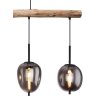 Globo BLACKY Lampadario a sospensione Legno scuro, Nero, 4-Luci