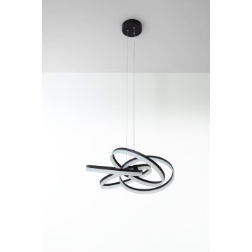 SCHÖNER-WOHNEN-Kollektion Loop Lampada a Sospensione LED Nero, 1-Luce