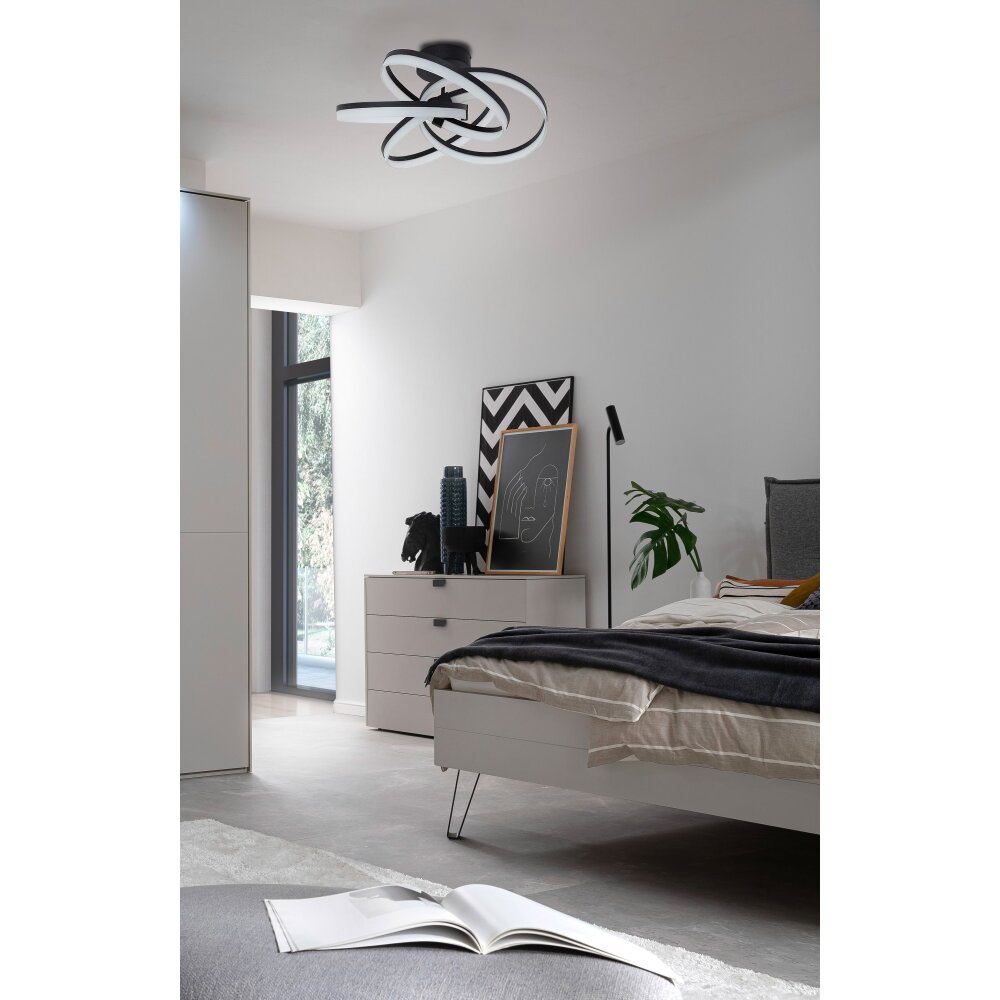 SCHÖNER-WOHNEN-Kollektion Loop Plafoniera LED Nero, 1-Luce, Telecomando main product photo