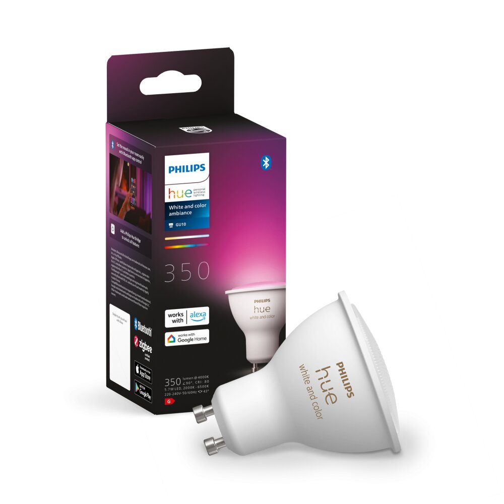 Philips Hue White & Color Ambiance LED GU10 4,3 Watt 2000 - 6500 Kelvin 230 Lumen main product photo