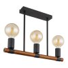 Globo HEINRICH Plafoniera Legno scuro, Nero, 3-Luci