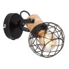 Globo LACKY Applique Legno chiaro, Nero, 1-Luce