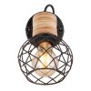 Globo LACKY Applique Legno chiaro, Nero, 1-Luce