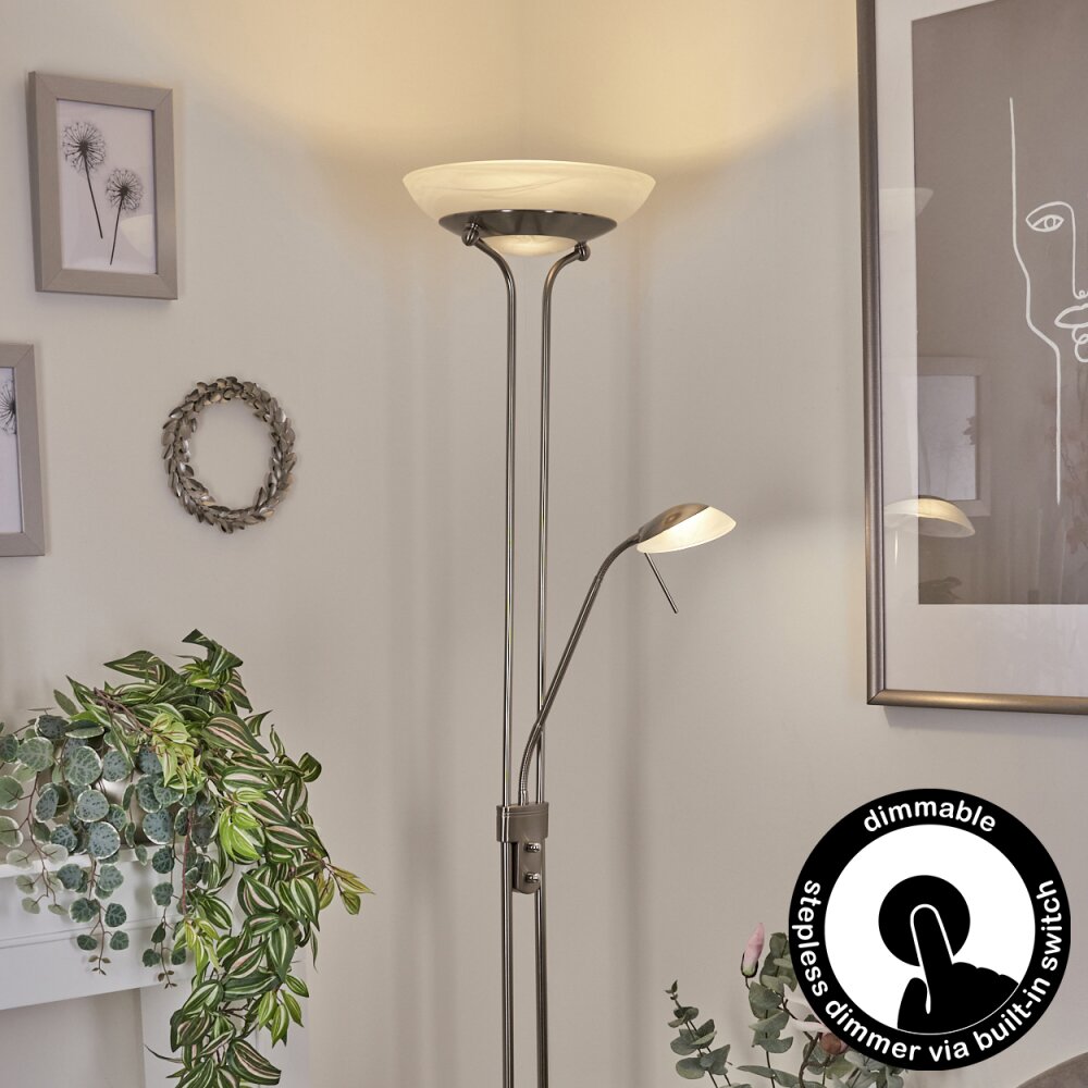 Biot Lampada da terra LED Nichel opaco, 2-Luci main product photo