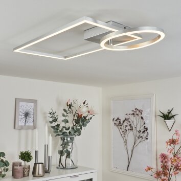 Moya Plafoniera LED Argento, Bianco, 1-Luce