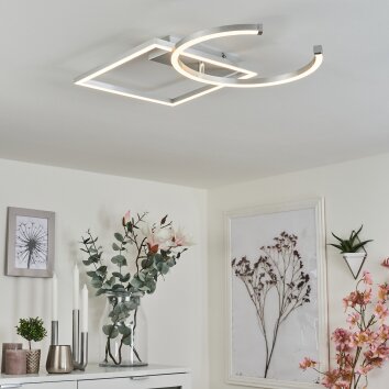 Frederick Plafoniera LED Argento, Bianco, 1-Luce