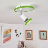 Cabri Plafoniera LED Cromo, Verde, Bianco, 1-Luce