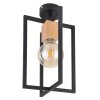 Globo MARCELLUS Plafoniera Legno chiaro, Nero, 1-Luce
