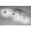Leuchten Direkt LOLA-MIKE Plafoniera LED Acciaio inox, 4-Luci, Telecomando, Cambia colore