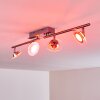 Marsen Plafoniera LED Nichel opaco, 4-Luci, Telecomando, Cambia colore