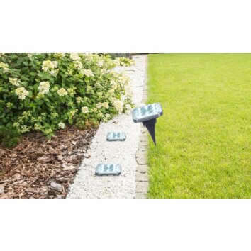 Globo Set di 2 lampade solari LED Nero, Trasparente, chiaro, 8-Luci