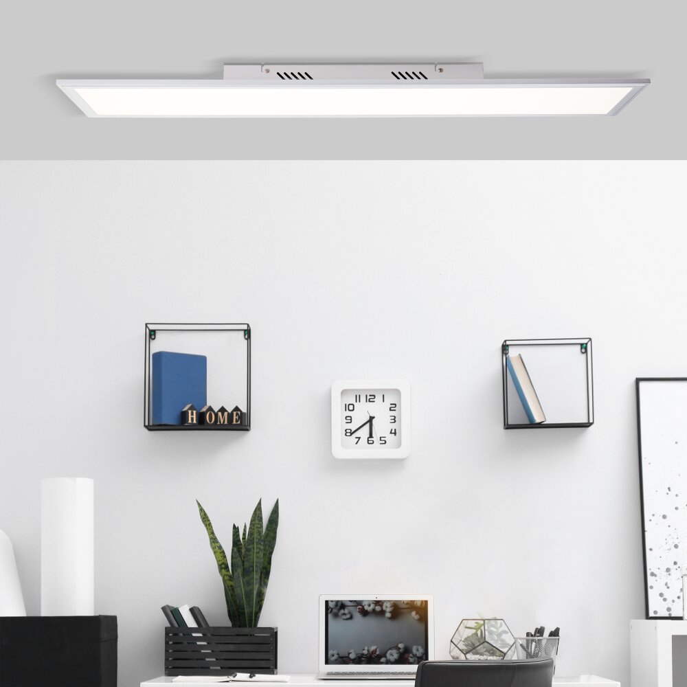 Brilliant Flat Plafoniera LED Argento, 1-Luce, Telecomando main product photo