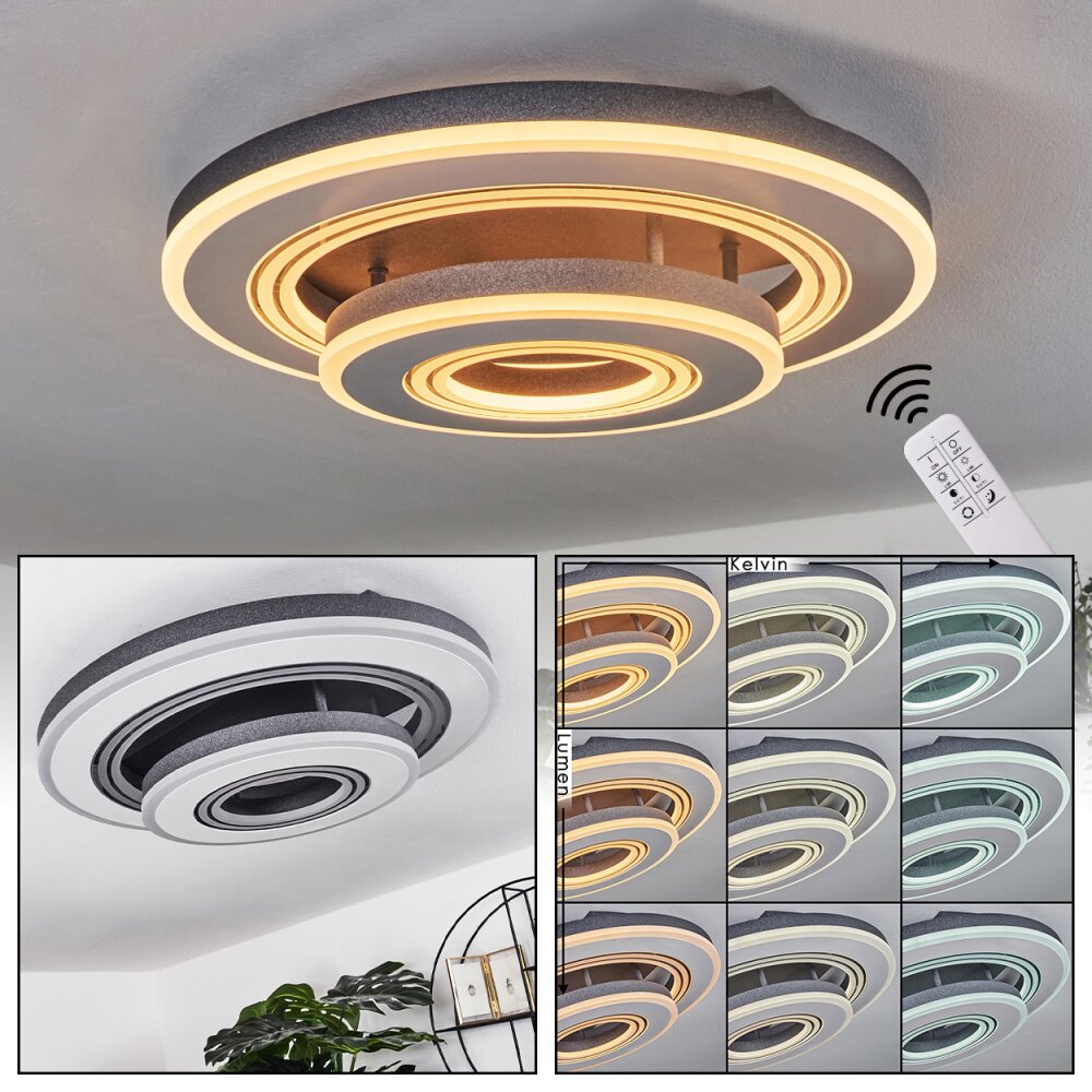 Kolo Plafoniera LED Grigio, Bianco, 1-Luce, Telecomando main product photo