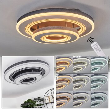 Kolo Plafoniera LED Grigio, Bianco, 1-Luce, Telecomando