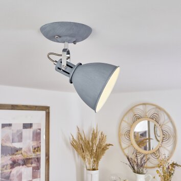 Koppom Plafoniera Cromo, Grigio, 1-Luce