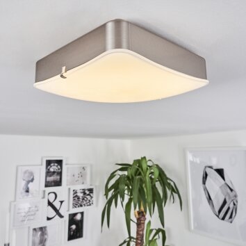 Hutton Plafoniera LED Nichel opaco, 1-Luce