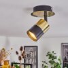 Barasat Plafoniera Ottone, Nero, 1-Luce