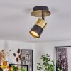 Barasat Plafoniera Ottone, Nero, 1-Luce