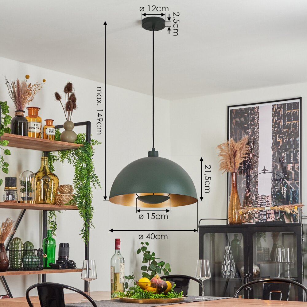 Vivian Lampadario a sospensione Verde, 1-Luce
