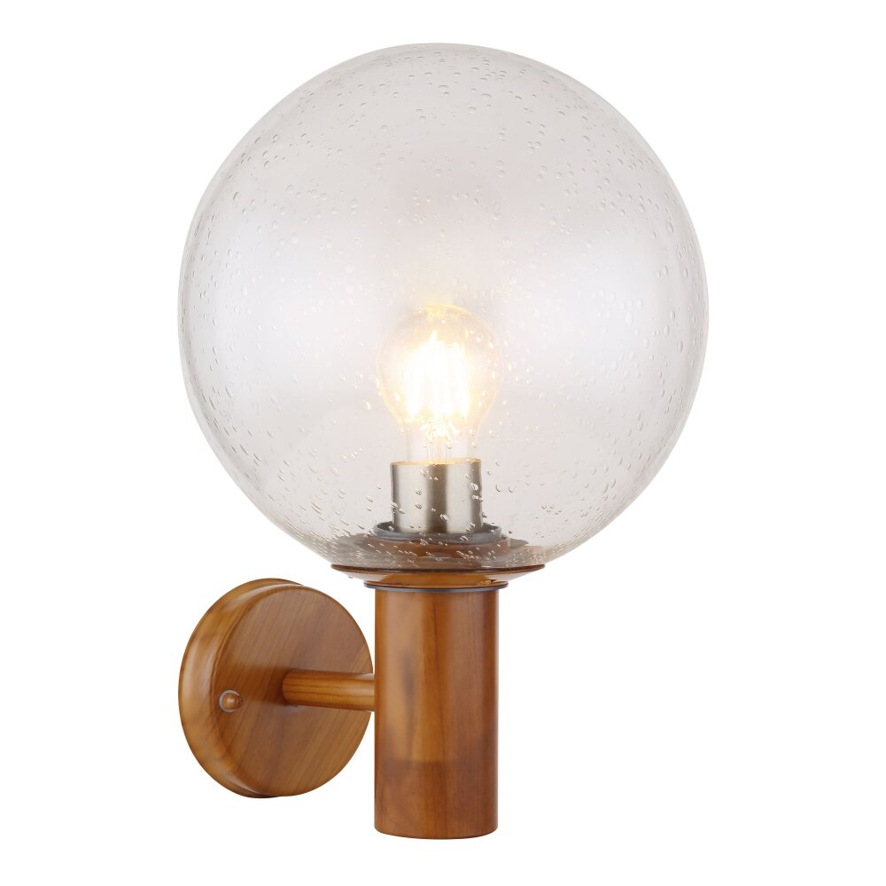 Globo OSSY Applique da esterno Acciaio inox, Aspetto del legno, 1-Luce main product photo